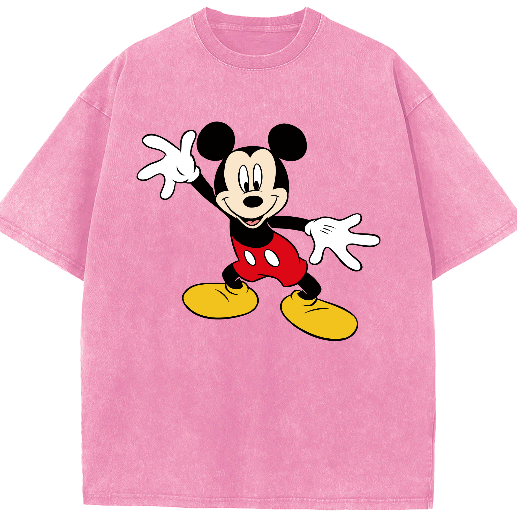 （画像用） ミッキーマウス Mickey Mouse 綿100% ヴィンテージ風 半袖Tシャツ（フロントプリント）